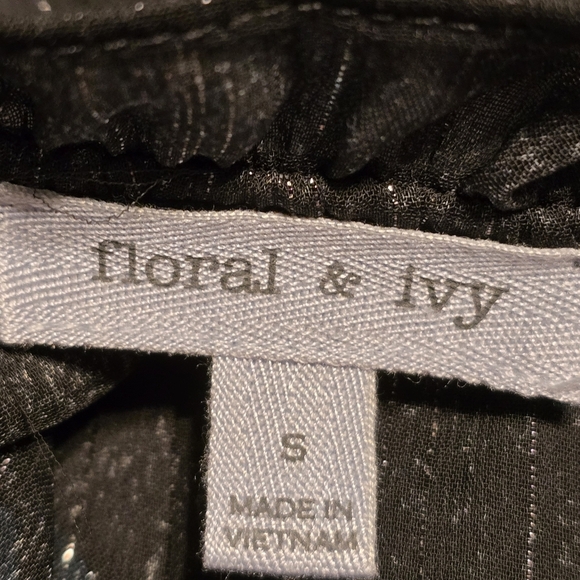 Floral & Ivy Black Sheer Polka Dot Blouse – Size Small - Picture 3 of 5